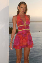 Sunset Bloom Mini Dress