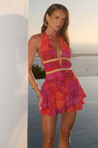 Sunset Bloom Mini Dress