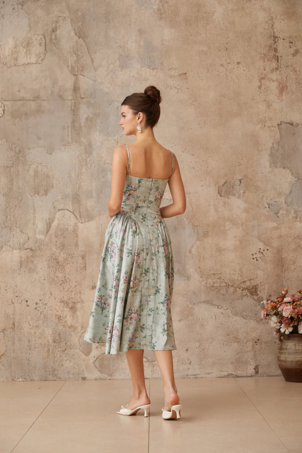 Sage Garden Soirée Midi Dress