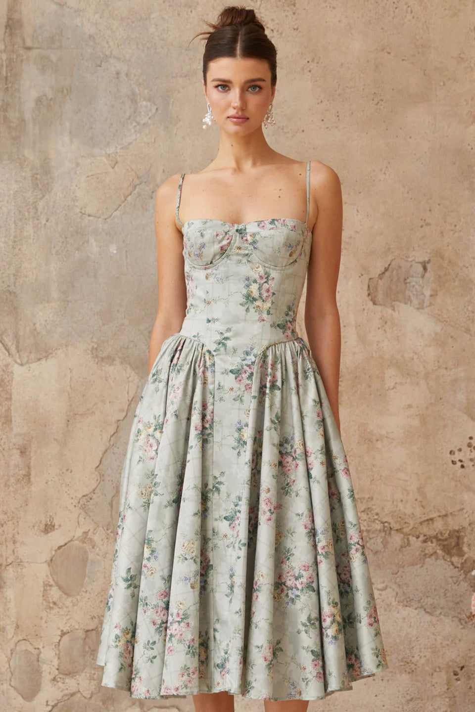 Sage Garden Soirée Midi Dress