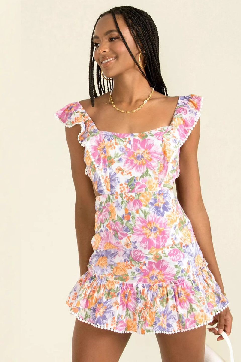 Watercolor Bloom Mini Dress
