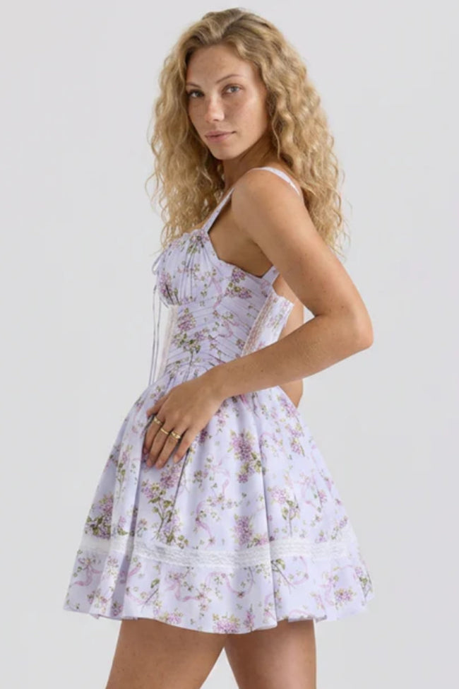 Lavender Picnic Mini Dress Main Image