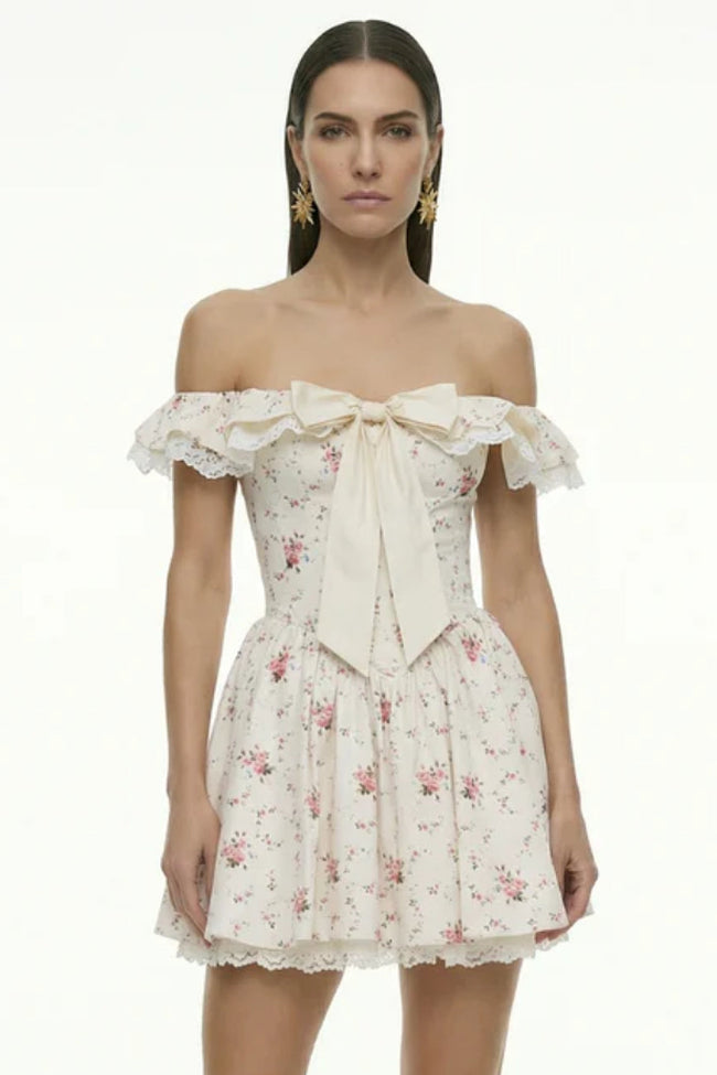 Rosalie Bow Mini Dress Hover Image