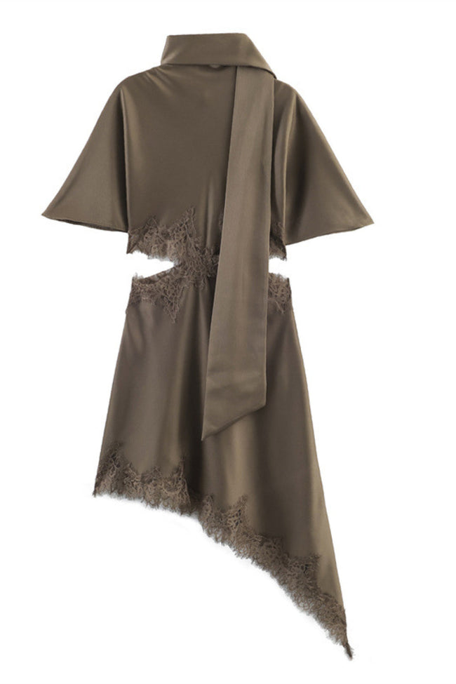 Mocha Lace Mini Dress Main Image
