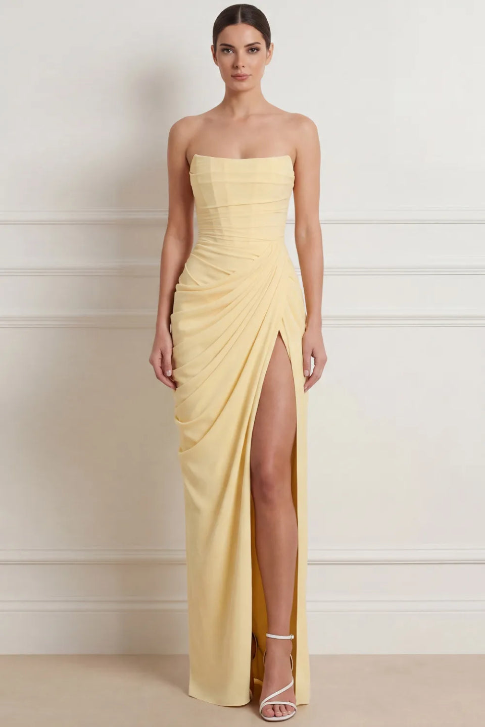 Yellow Strapless Maxi Dress