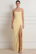 Yellow Strapless Maxi Dress