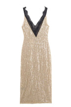 Golden Midnight Midi Dress