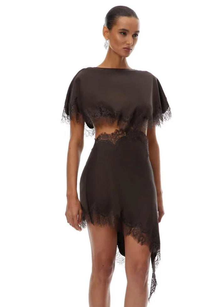 Mocha After Dark Mini Dress Hover Image