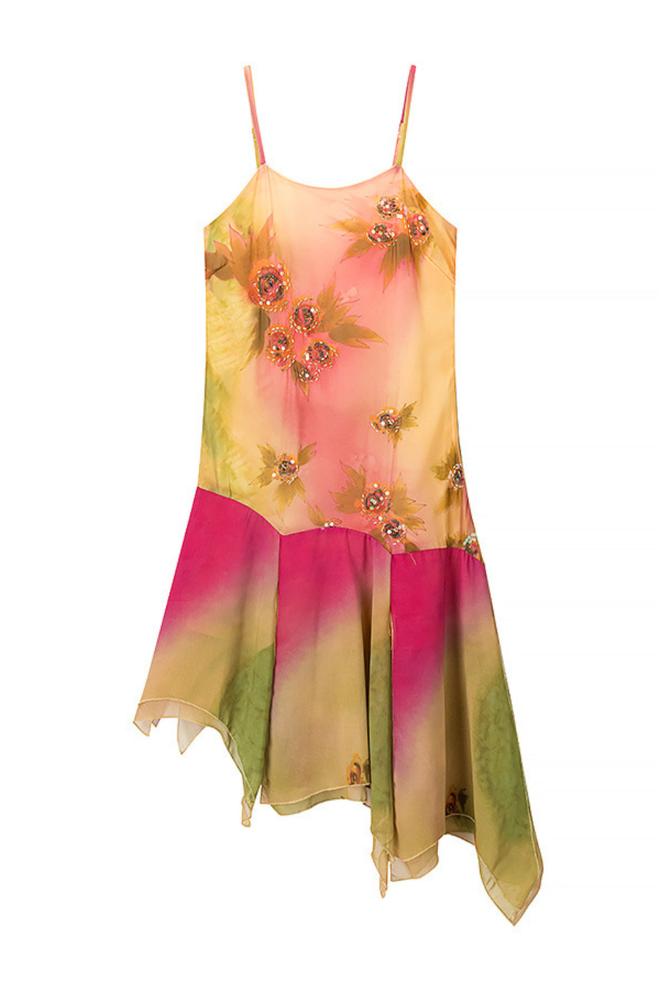 Watercolor Petal Midi Dress