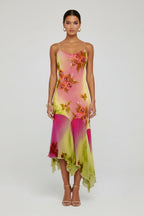 Watercolor Petal Midi Dress