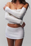 White Ruched Mini Skirt