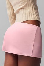 Pink Ruched Mini Skirt