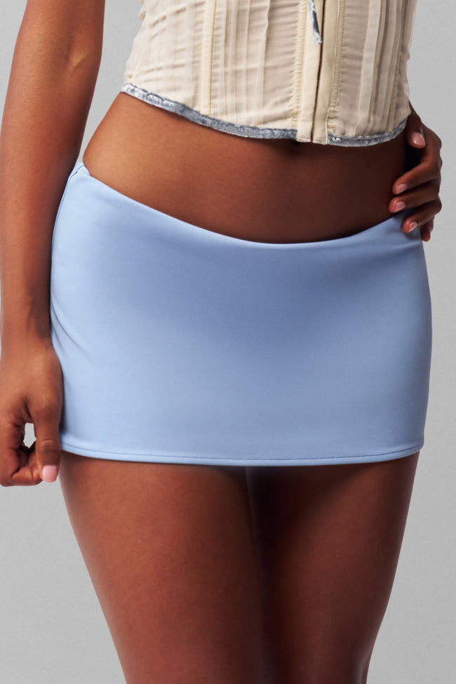 Blue Ruched Mini Skirt Main Image