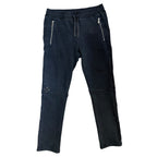 Chrome Hearts Tonal Eye Test Logo Leather Cross Patch Zipper Sweatpants