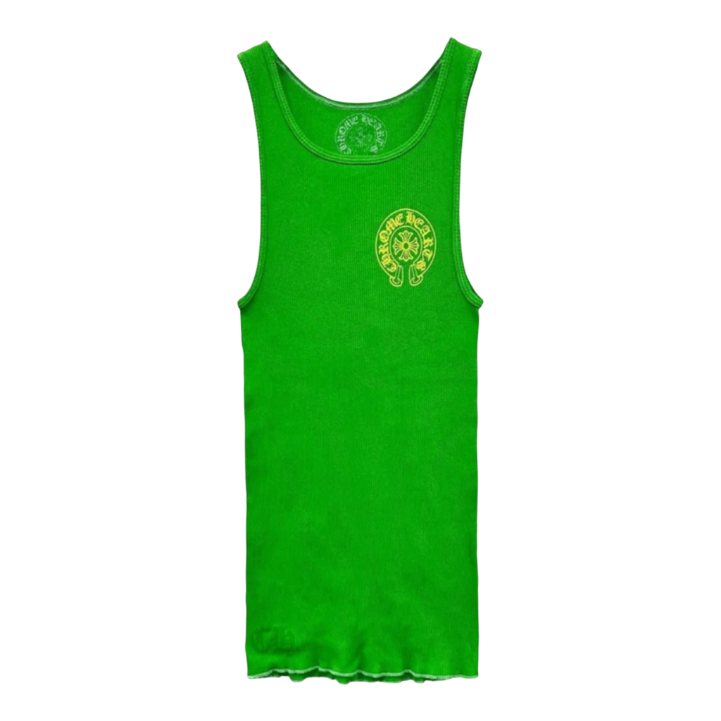 Chrome Hearts Horseshoe Rib Tank Top Green Yellow