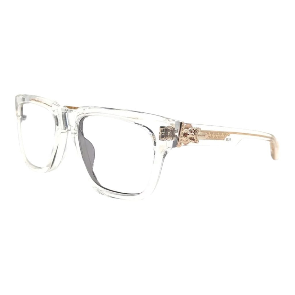 Chrome Hearts Box Officer Crystal/18k Gold Plated Glasses