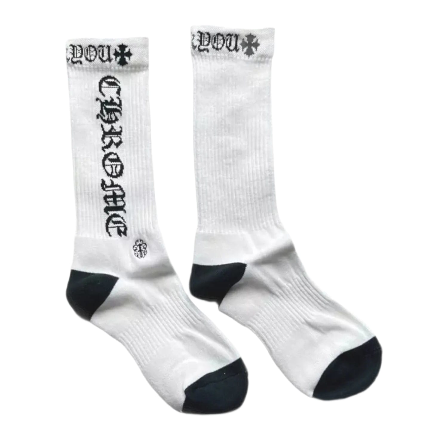 Chrome Hearts Fuck You Logo Socks White/Black