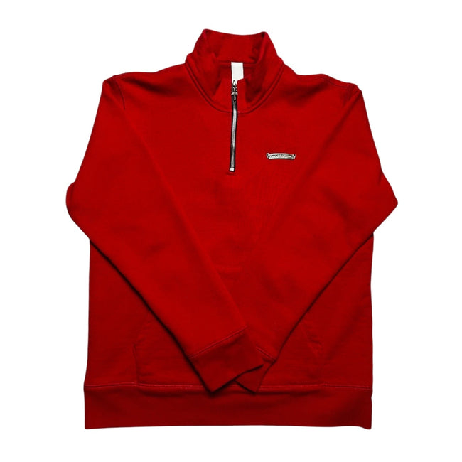 Chrome Hearts King Taco Embroidered Quarter Zip Red Hover Image