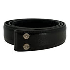 Chrome Hearts Silver Cemetery Cross Black Leather Belt - Size 34