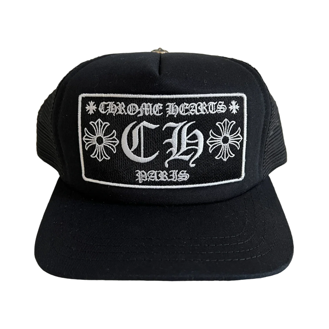 Chrome Hearts CH Paris Trucker Hat Black Hover Image