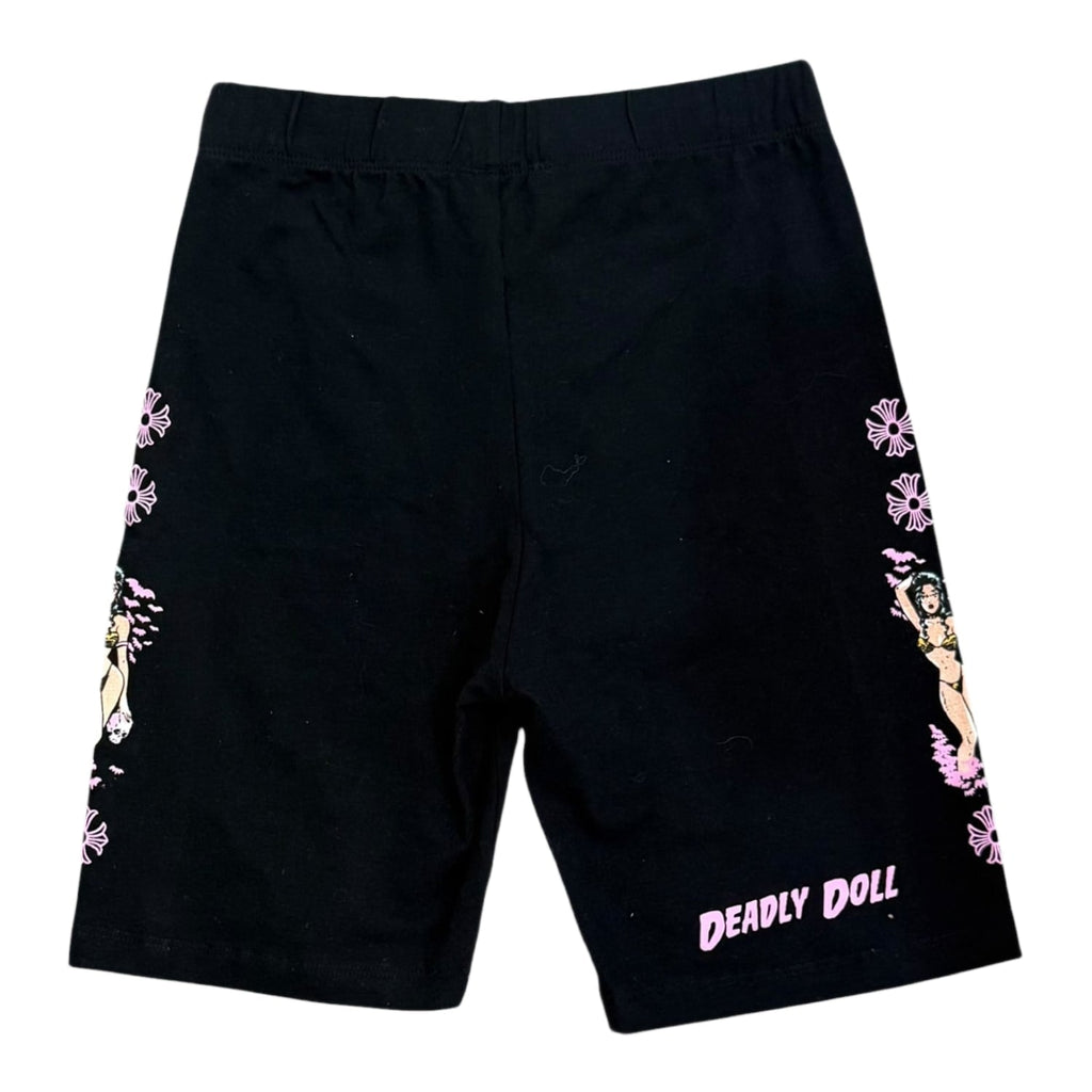 Chrome Hearts Deadly Doll Pink Horseshoe Biker Shorts
