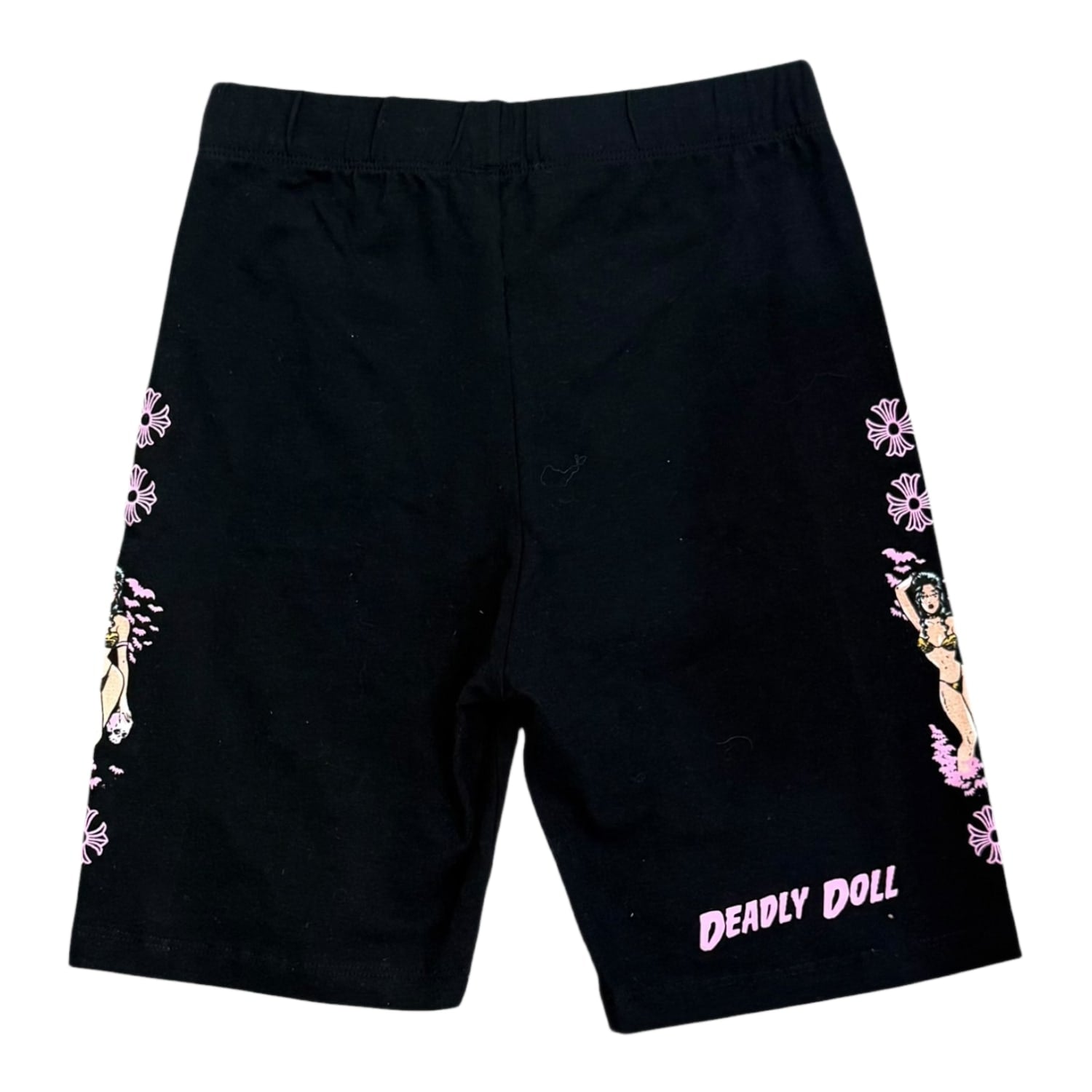 Chrome Hearts Deadly Doll Pink Horseshoe Biker Shorts