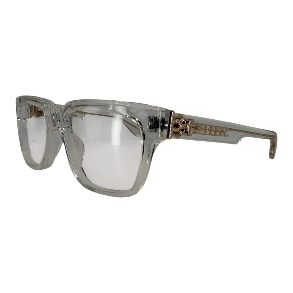Chrome Hearts Box Officer Crystal/18k Gold Plated Glasses