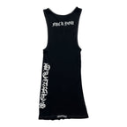 Chrome Hearts Vintage Ribbed Side Logo Fuck You Tank Top Black