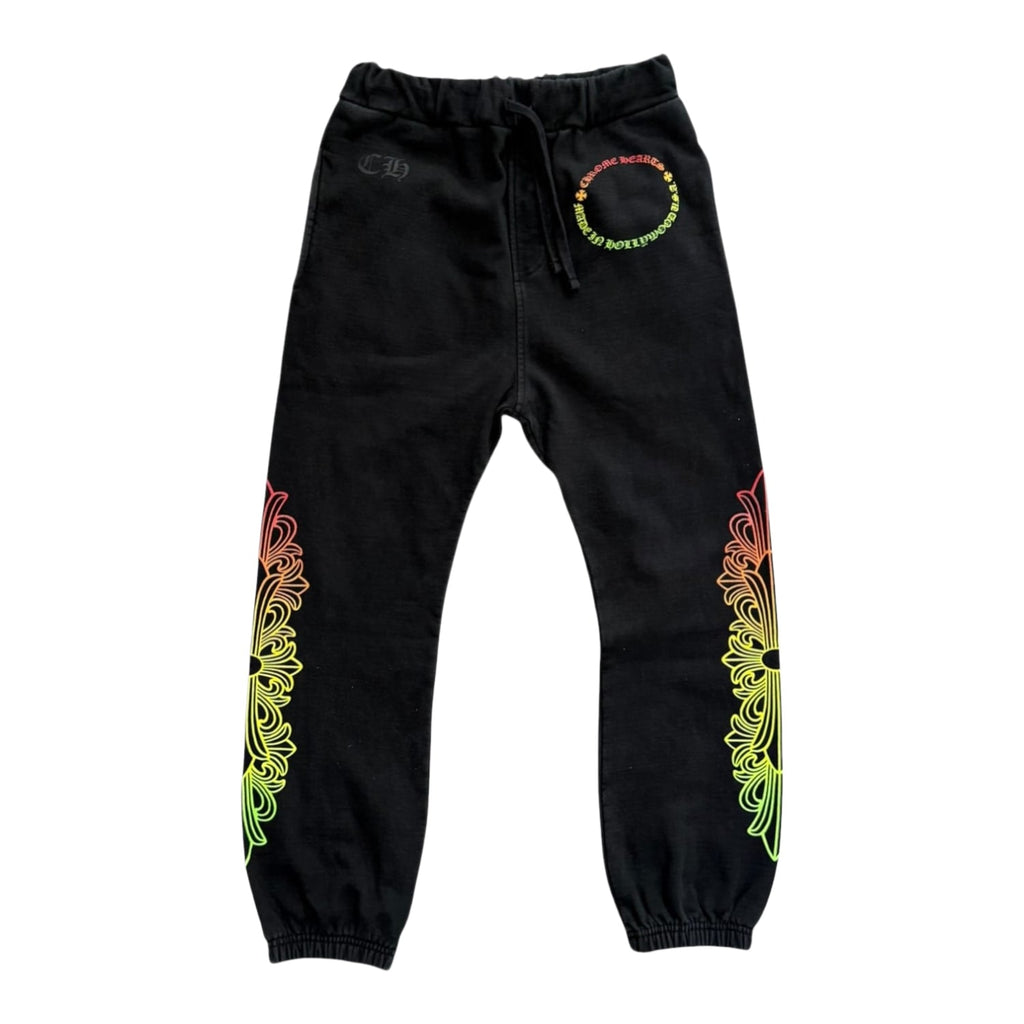 Chrome Hearts Gradient Floral Cross Sweatpants Black