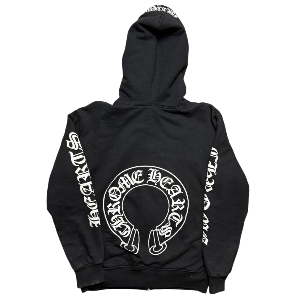 Chrome Hearts Fuck You Horseshoe Thermal Zip Up Hoodie Black