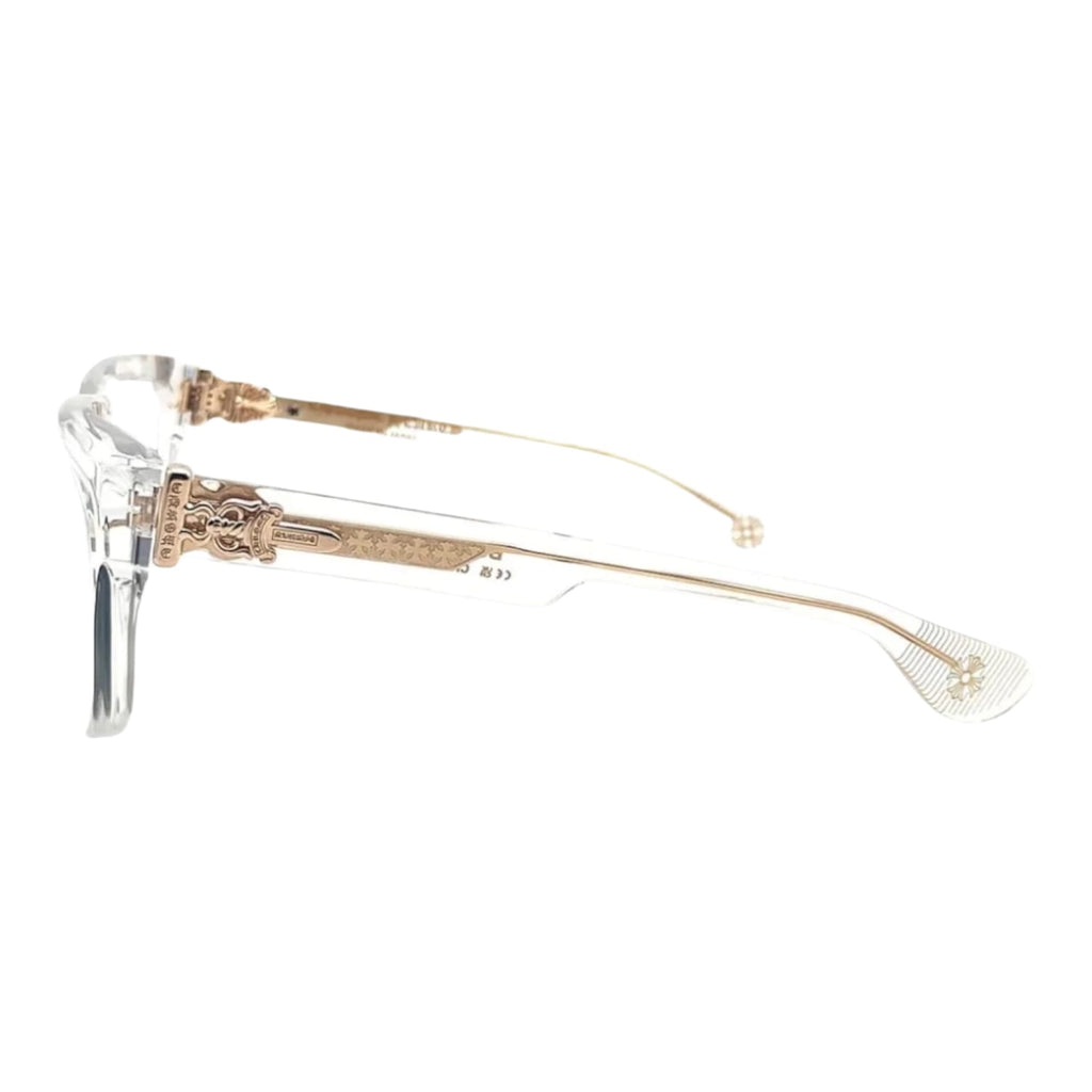 Chrome Hearts Box Officer Crystal/18k Gold Plated Glasses