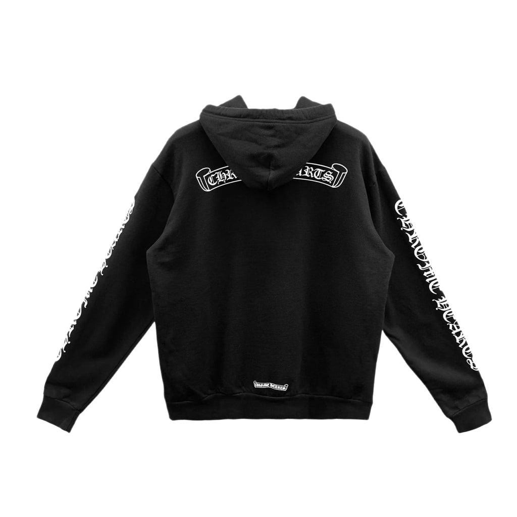 Chrome Hearts Black Scroll Logo Pullover Hoodie