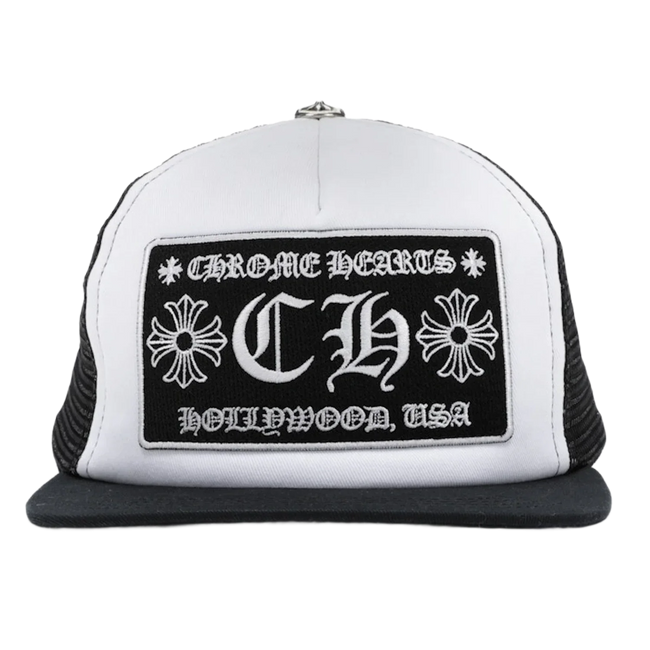 Chrome Hearts CH Hollywood Trucker Hat Black/White Hover Image