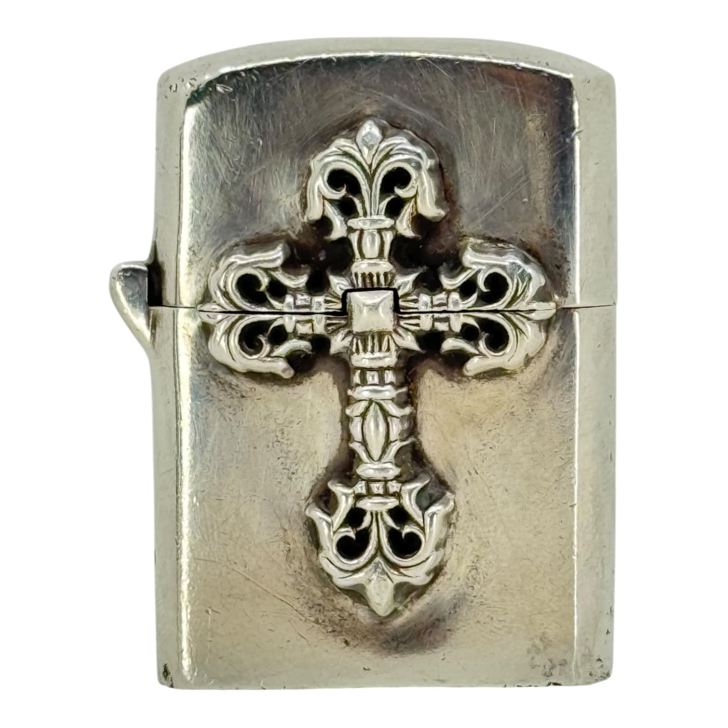 Chrome Hearts Silver Filigree Cross Zippo Lighter