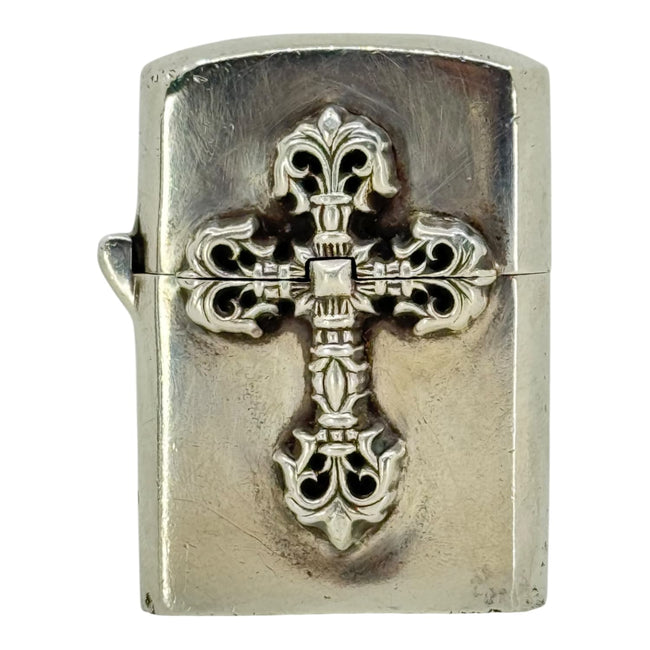 Chrome Hearts Silver Filigree Cross Zippo Lighter Hover Image