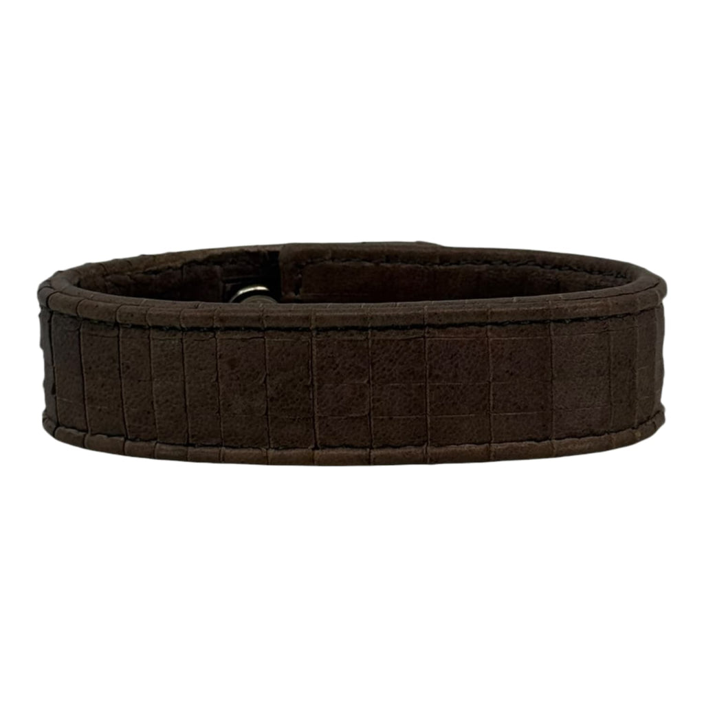 Chrome Hearts Brown Leather Snap Bracelet