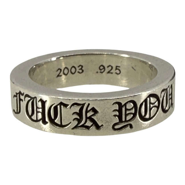 Chrome Hearts Silver Fuck You Ring - US Size 9 Hover Image