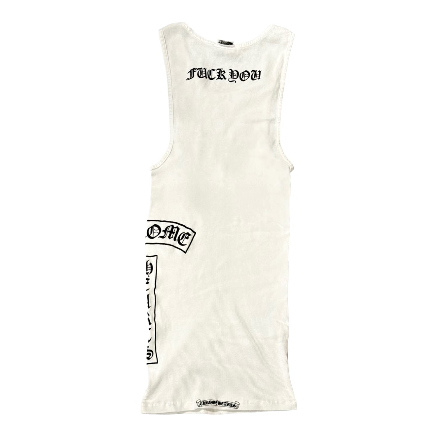 Chrome Hearts Vintage Side T-Bar Cross Fuck You Tank Top White