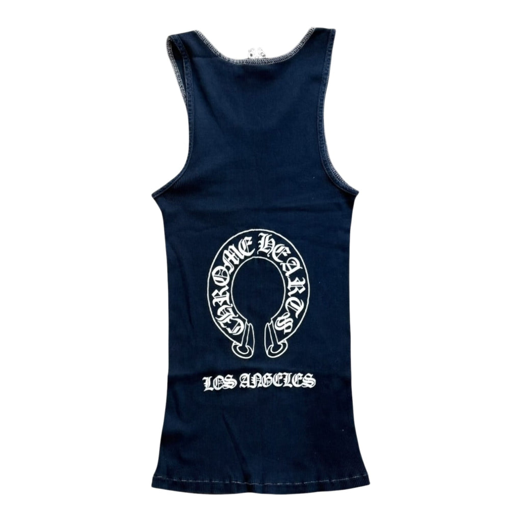 Chrome Hearts Vintage Los Angeles Horseshoe Tank Top Navy Blue