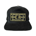 Chrome Hearts CH Hollywood Corduroy Trucker Hat Black/Gold