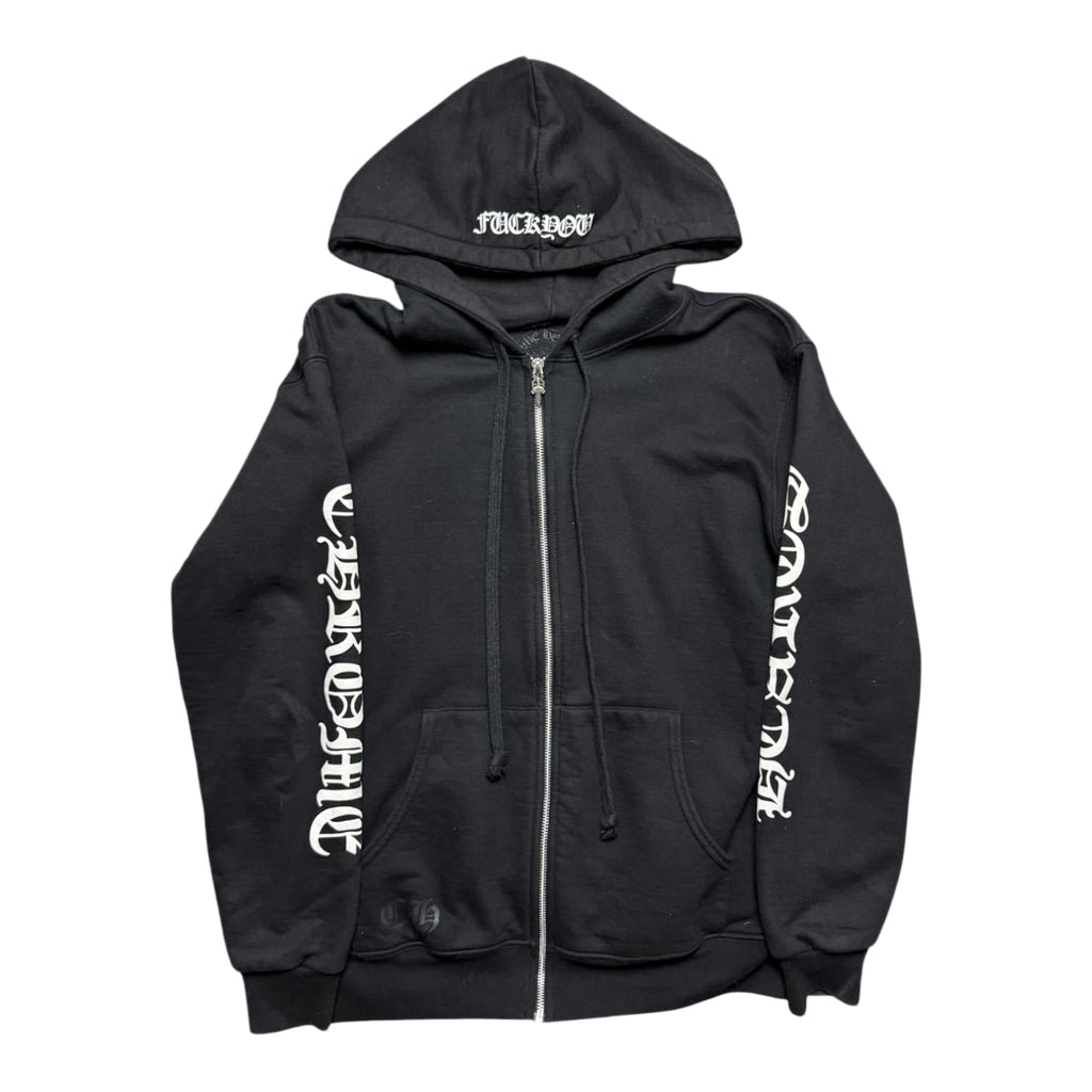 Chrome Hearts Fuck You Horseshoe Thermal Zip Up Hoodie Black