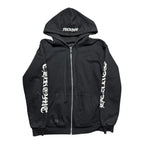 Chrome Hearts Fuck You Horseshoe Thermal Zip Up Hoodie Black