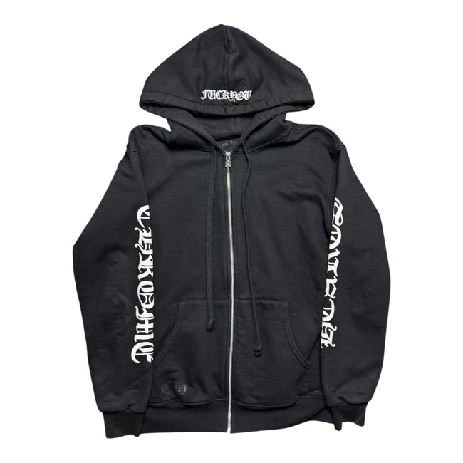 Chrome Hearts Fuck You Horseshoe Thermal Zip Up Hoodie Black Hover Image